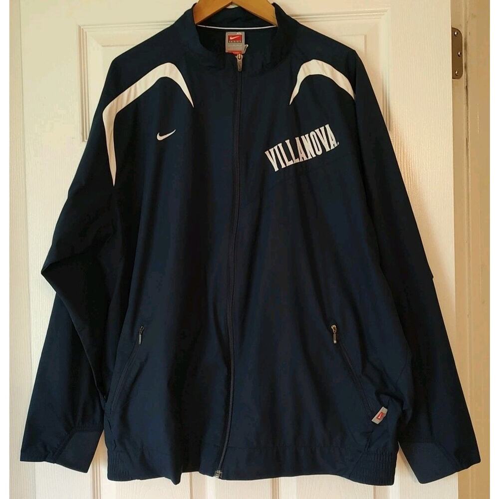 Men's Villanova Nike Team Windbreaker Jacket Blue NCAA Basketball Fit Storm - XL